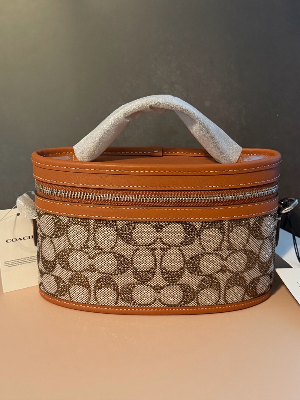 Coach Brown Signature Jacquard and Saddle Leather Trailbag